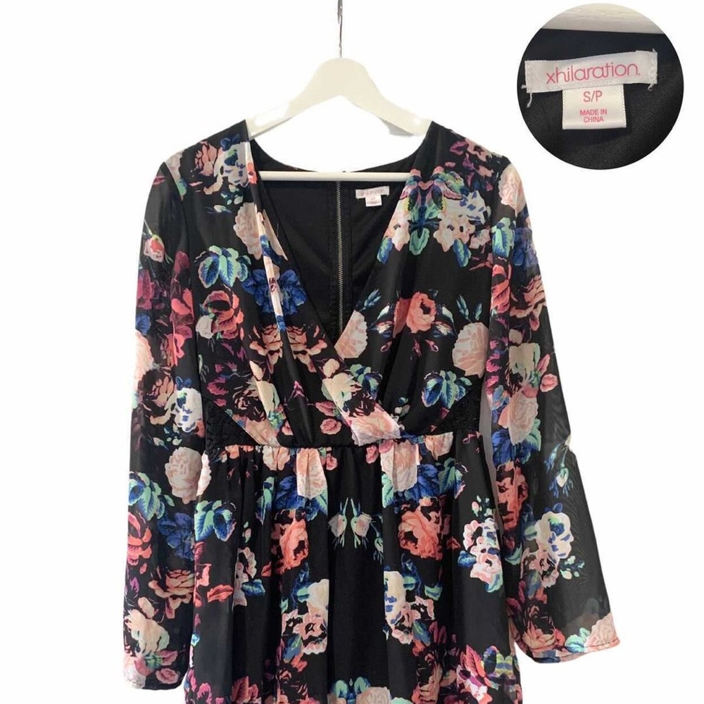 Floral Black Dress